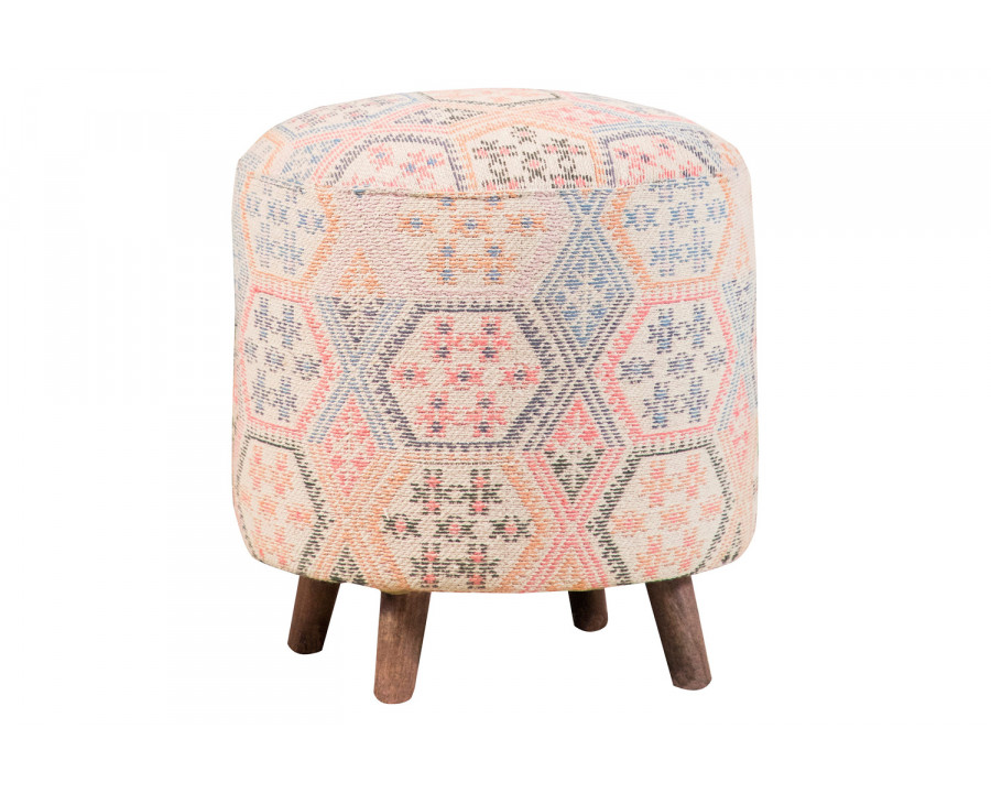 Coaster - Ikat Pattern Round Accent Stool in Multi-Color