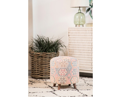 Coaster - Ikat Pattern Round Accent Stool in Multi-Color