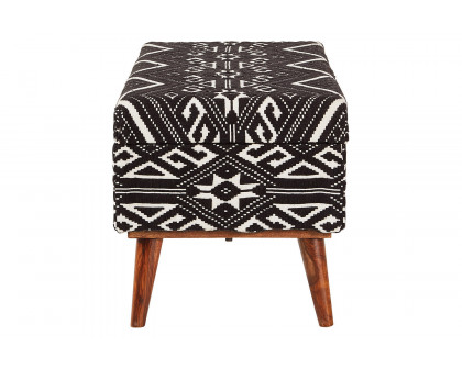 Coaster Upholstered Storage Bench - Black/White