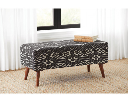 Coaster Upholstered Storage Bench - Black/White