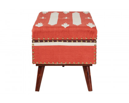 Coaster Upholstered Storage Bench - Orange/Beige