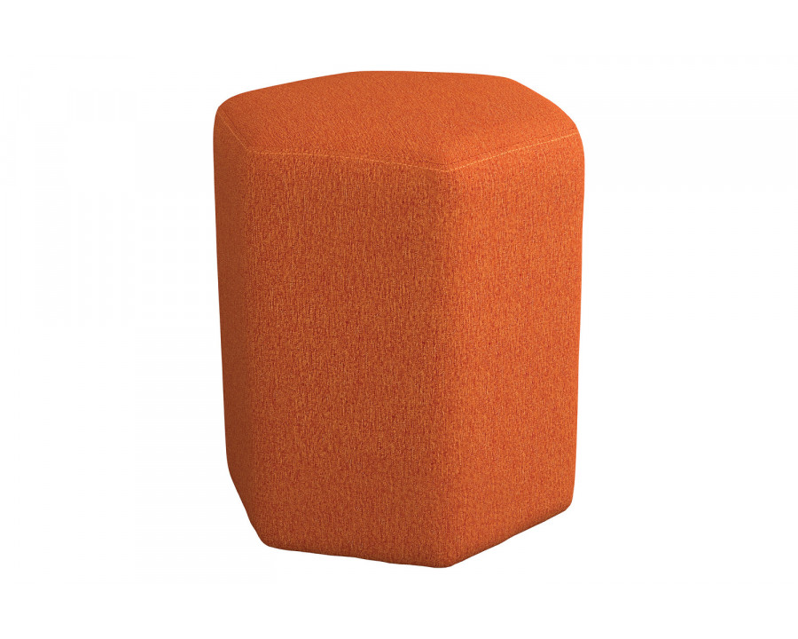 Coaster Hexagonal Upholstered Stool - Orange