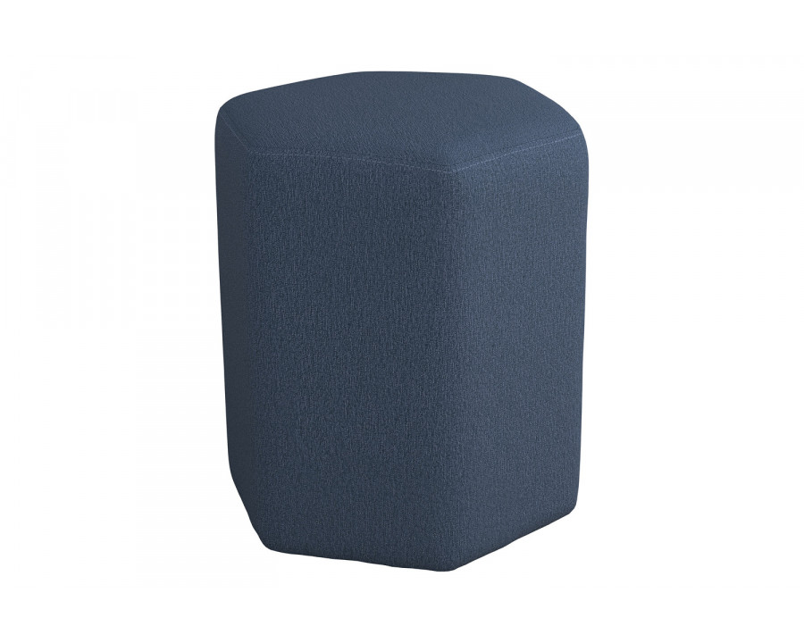 Coaster Hexagonal Upholstered Stool - Blue