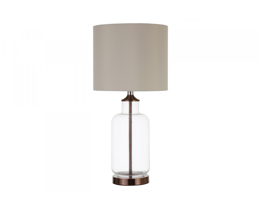 Coaster - Drum Shade Table Lamp in Creamy Beige/Clear