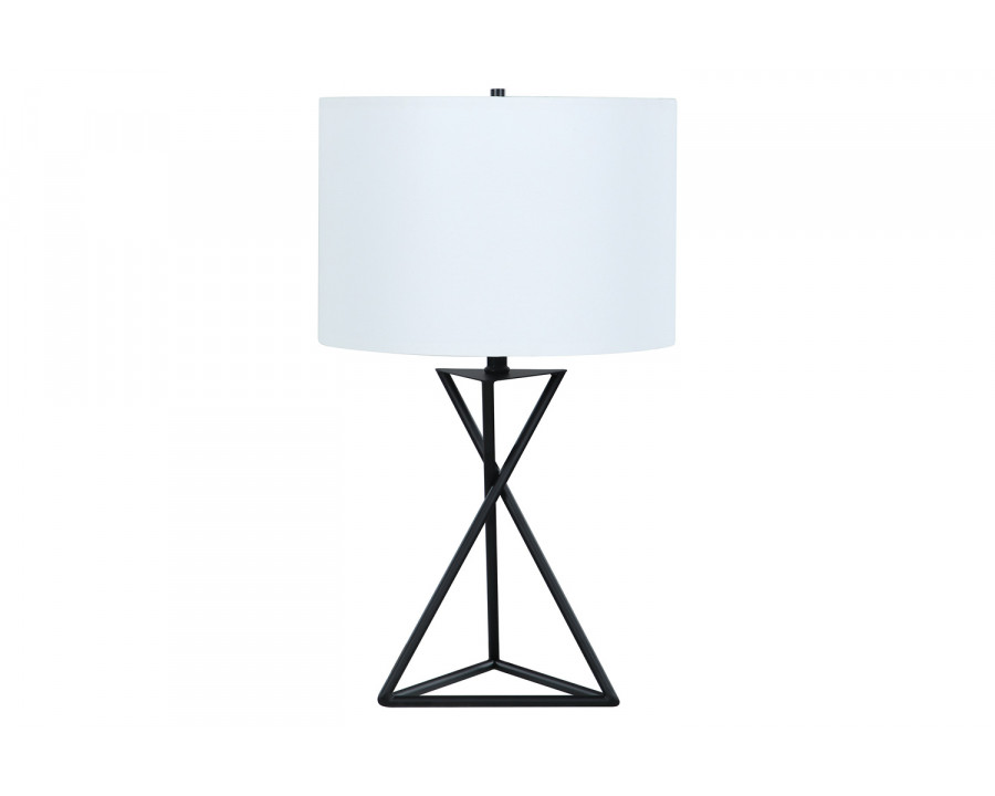 Coaster - Drum Table Lamp in White/Black