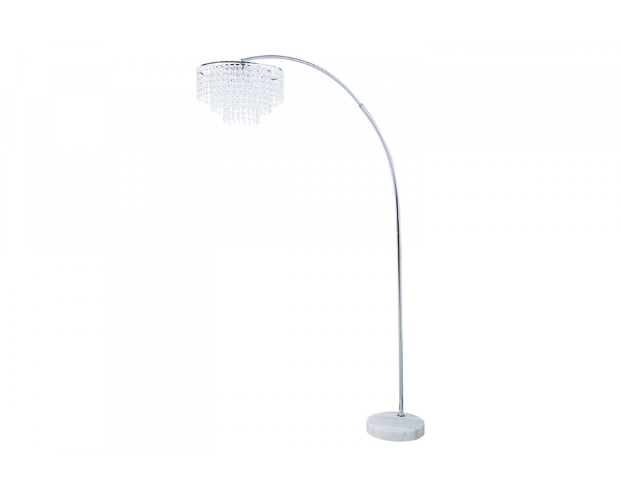 Coaster - Marble Base Floor Lamp in Chrome/Crystal