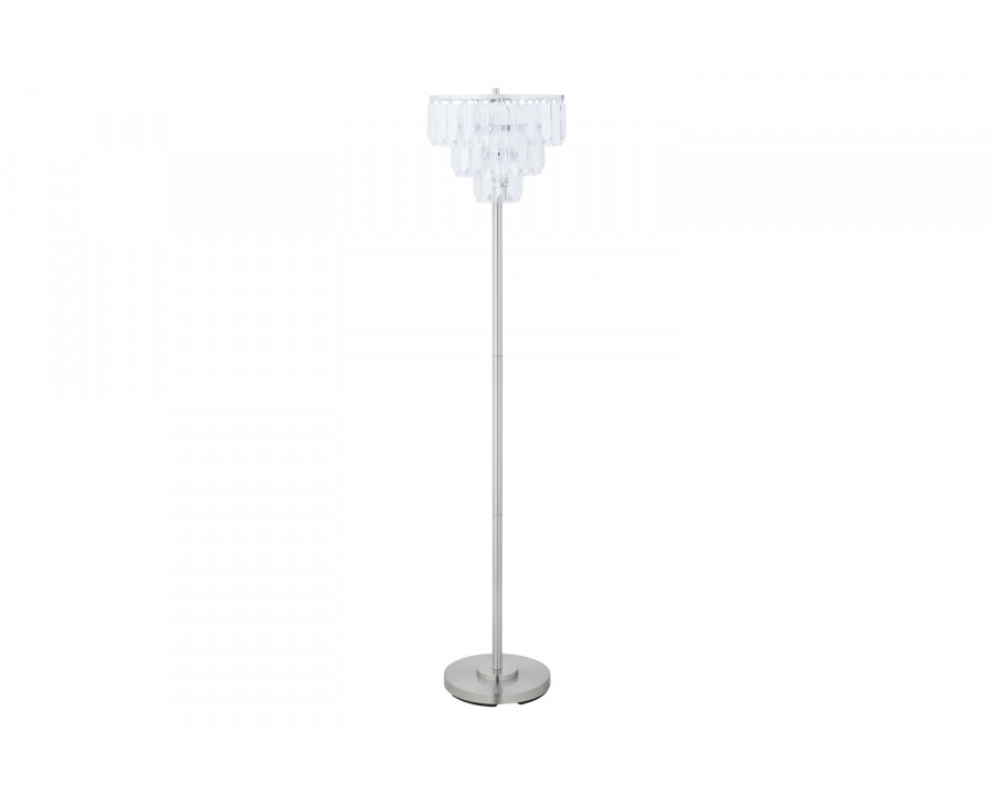 Coaster - Metal Base Floor Lamp in Chrome/Crystal