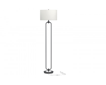 Coaster - Drum Shade Floor Lamp in White/Orb