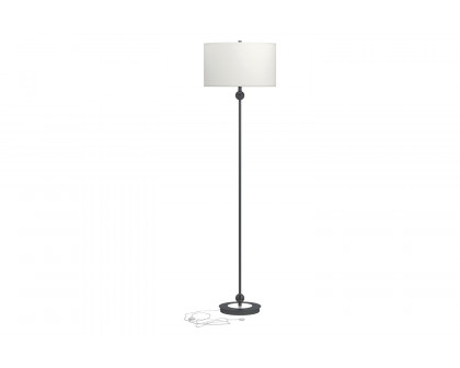 Coaster - Drum Shade Floor Lamp in White/Orb