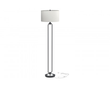 Coaster - Drum Shade Floor Lamp in White/Orb