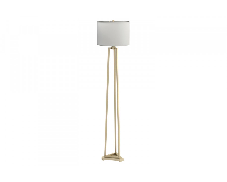 Coaster - Drum Shade Floor Lamp in White/Gold