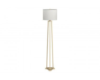 Coaster - Drum Shade Floor Lamp in White/Gold