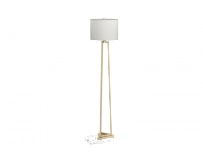 Coaster - Drum Shade Floor Lamp in White/Gold