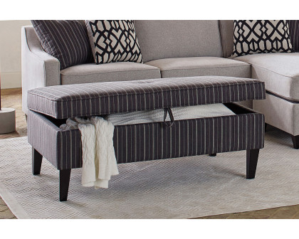 Coaster - Rectangular Upholstered Storage Ottoman in Black/White