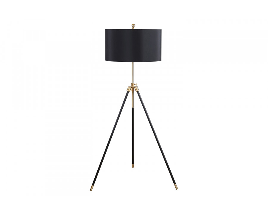 Coaster - Tripod Floor Lamp in Black/Gold