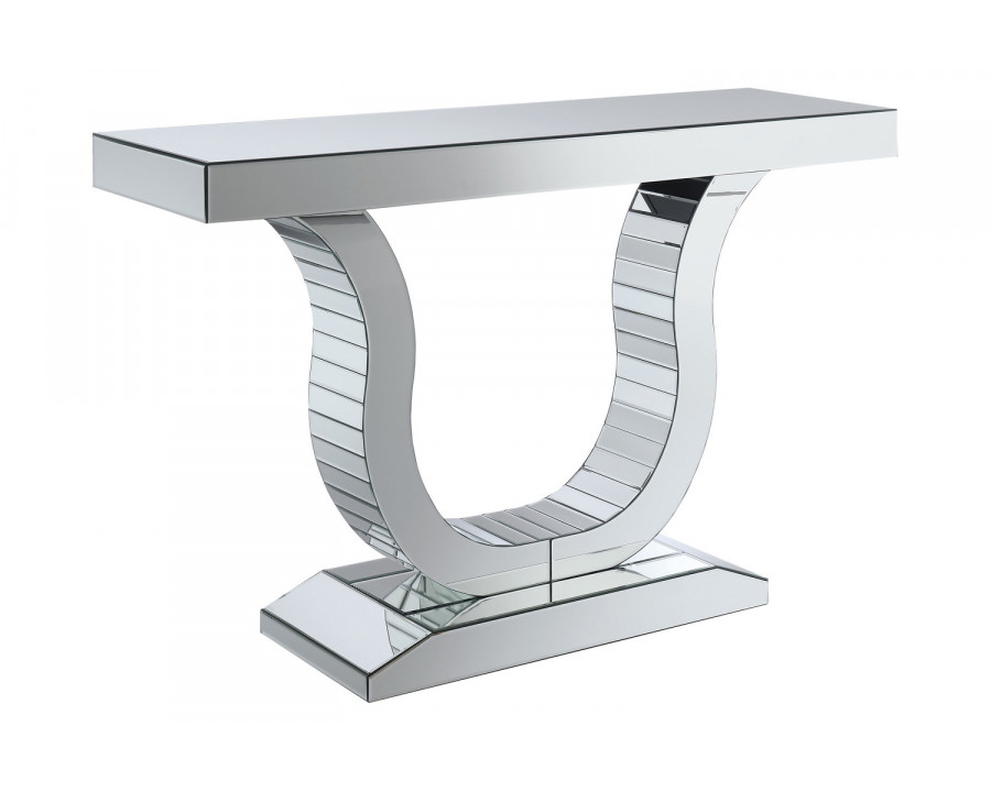 Coaster - Console Table With U-Shaped Base in Clear Mirror