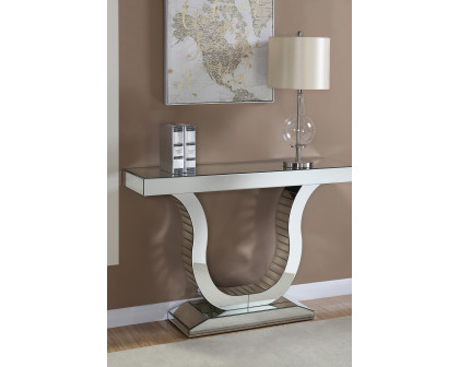 Coaster - Console Table With U-Shaped Base in Clear Mirror