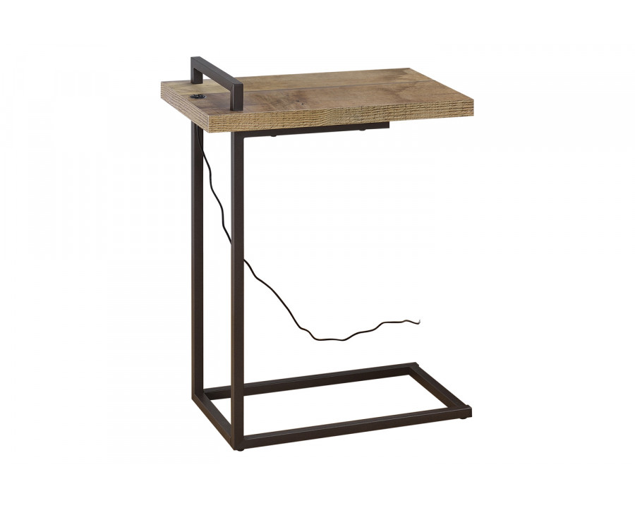 Coaster - Rectangular Top Accent Table With Usb Port in Weathered Pine