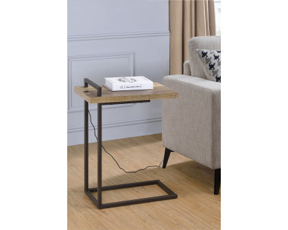 Coaster - Rectangular Top Accent Table With Usb Port in Weathered Pine