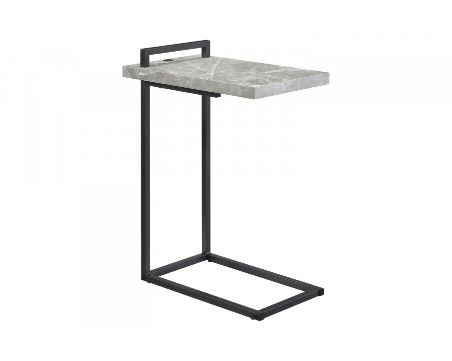 Coaster C-Shaped Accent Table - Cement/Gunmetal