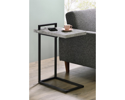 Coaster C-Shaped Accent Table - Cement/Gunmetal