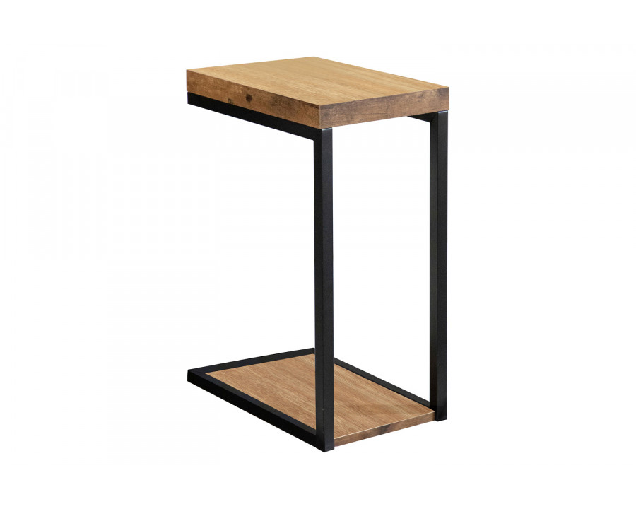 Coaster - C-Shape Snack Table in Black/Antique Nutmeg