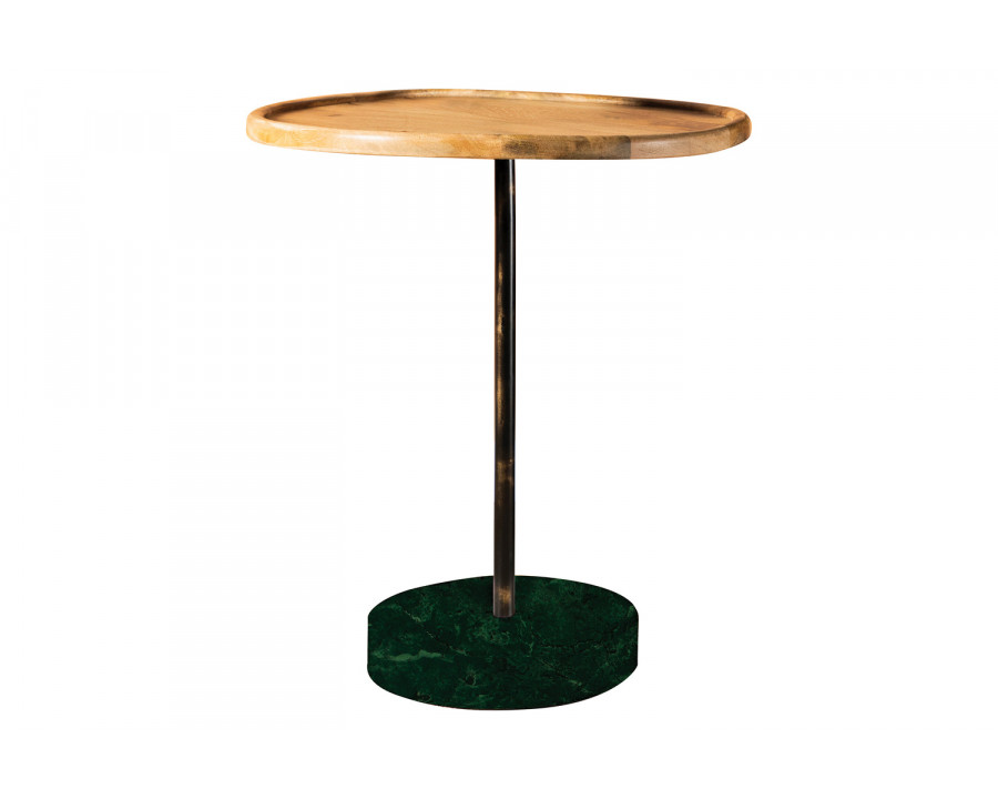 Coaster - Round Marble Base Accent Table in Natural/Green