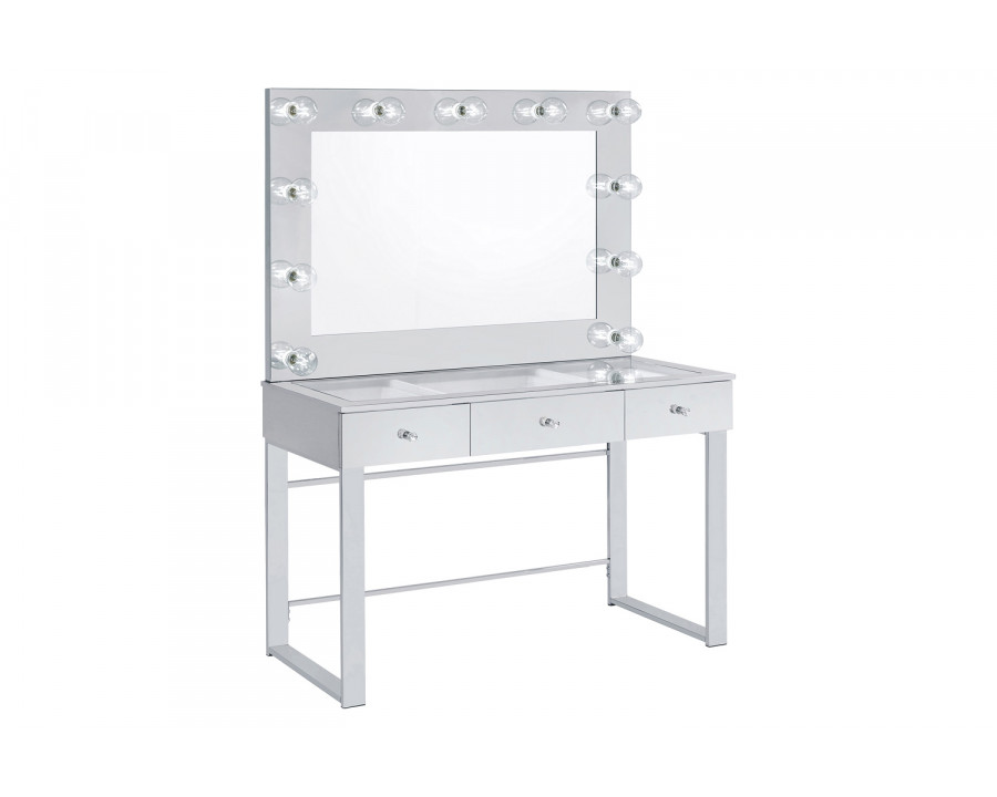 Coaster - 3-Drawer Vanity With Lighting in Chrome/White