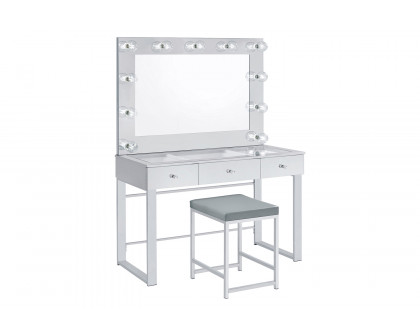 Coaster - 3-Drawer Vanity With Lighting in Chrome/White