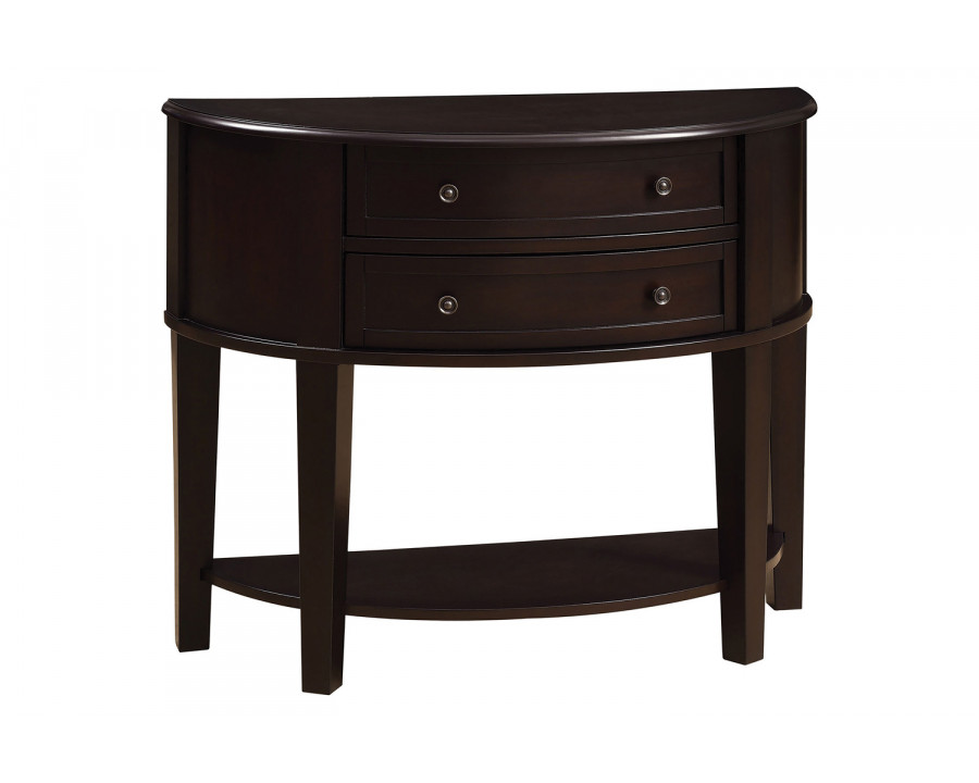 Coaster - 2-Drawer Demilune Shape Console Table in Cappuccino