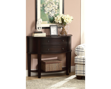 Coaster - 2-Drawer Demilune Shape Console Table in Cappuccino