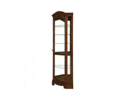 Coaster - 6-Shelf Corner Curio Cabinet in Burnished Brown