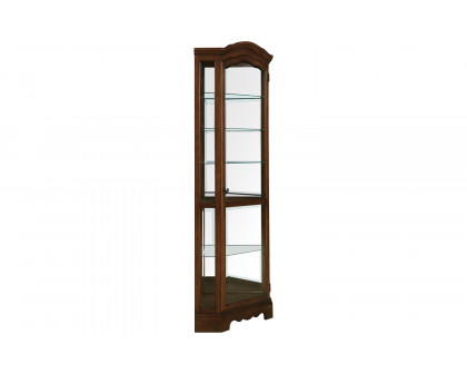 Coaster - 6-Shelf Corner Curio Cabinet in Burnished Brown