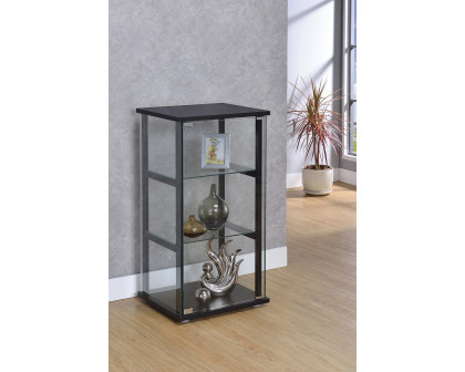 Coaster - 3-Shelf Glass Curio Cabinet in Black/Clear