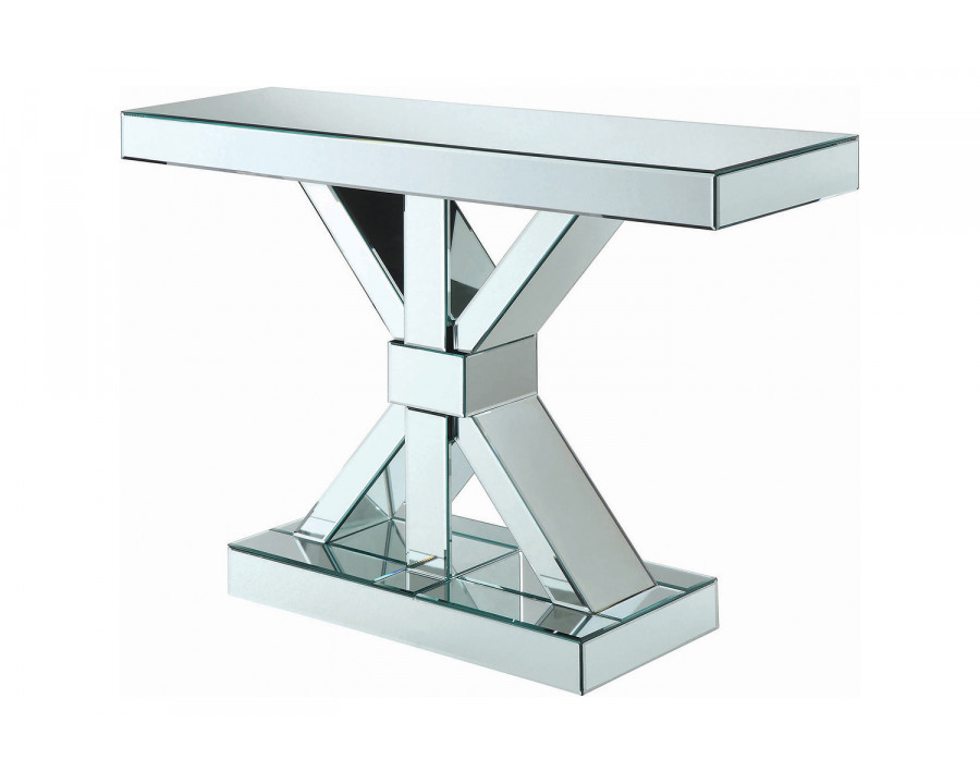 Coaster - Reventlow X-Shaped Base Console Table in Clear Mirror