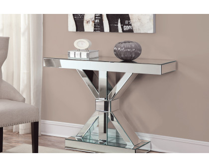 Coaster - Reventlow X-Shaped Base Console Table in Clear Mirror