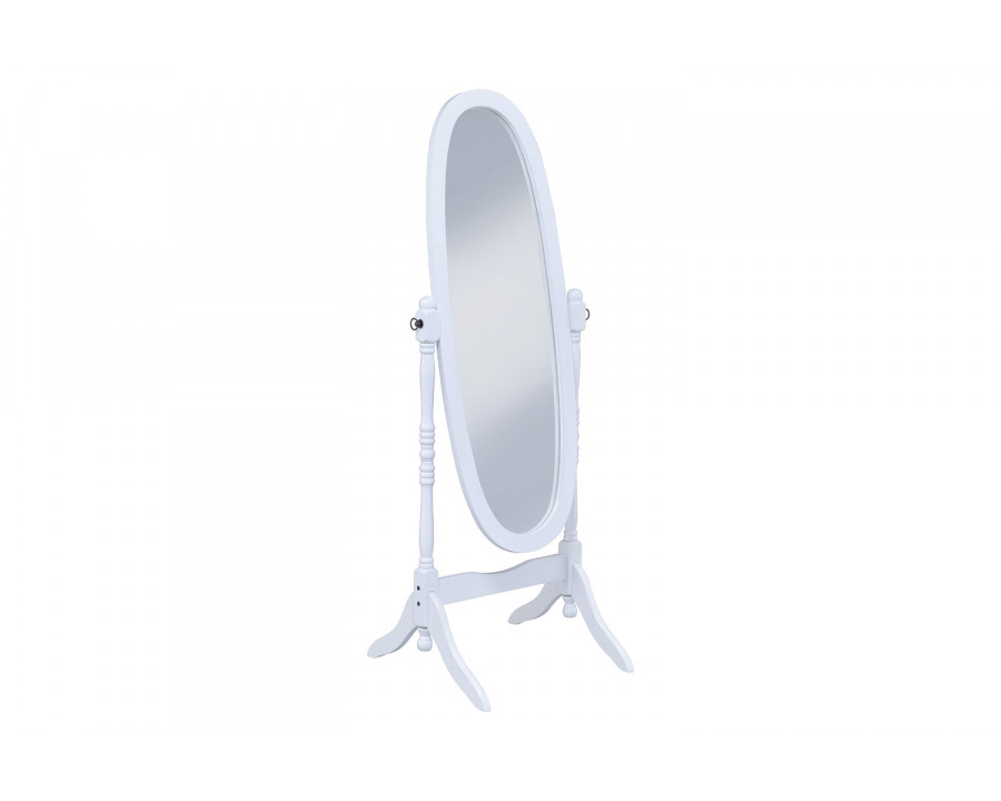 Coaster Oval Cheval Mirror - White