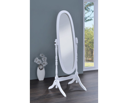 Coaster Oval Cheval Mirror - White