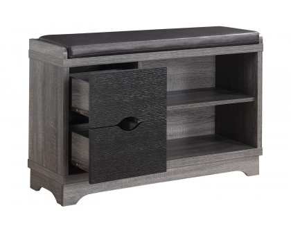 Coaster - 2-Drawer Storage Bench in Medium Brown/Black