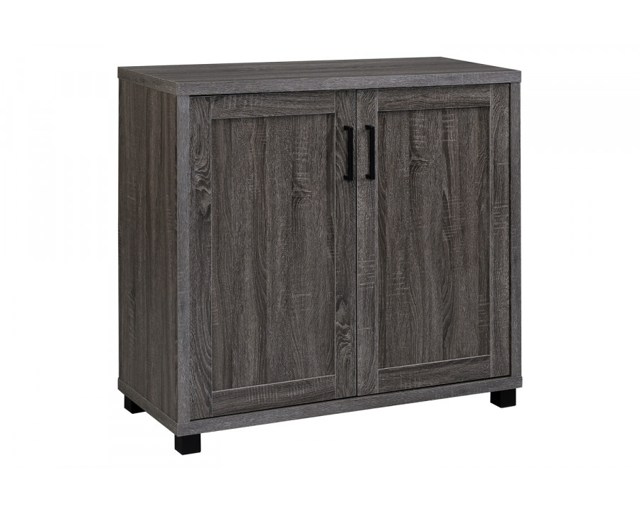 Coaster - Wooden 2-Door Accent Cabinet in Weathered Gray