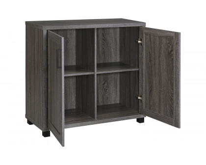 Coaster - Wooden 2-Door Accent Cabinet in Weathered Gray