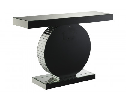 Coaster - Rectangular Console Table With Circular Base in Clear Mirror