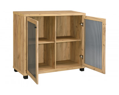 Coaster - Accent Cabinet With Two Mesh Doors in Golden Oak