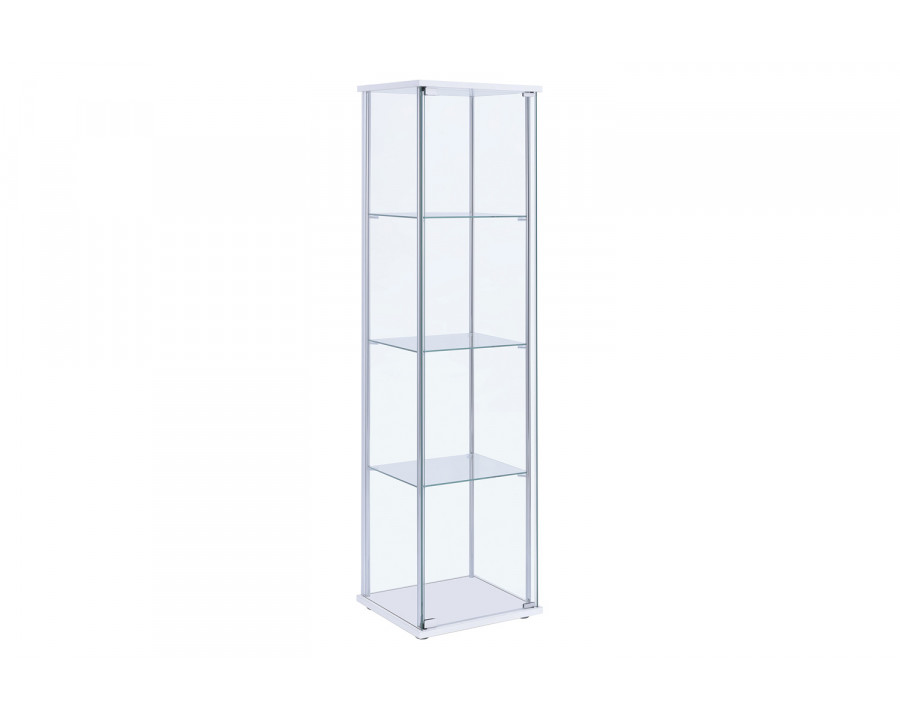 Coaster - Rectangular 4-Shelf Curio Cabinet in White/Clear