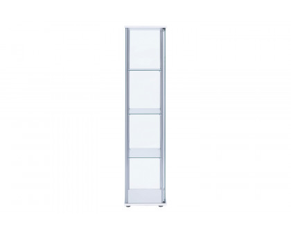 Coaster - Rectangular 4-Shelf Curio Cabinet in White/Clear