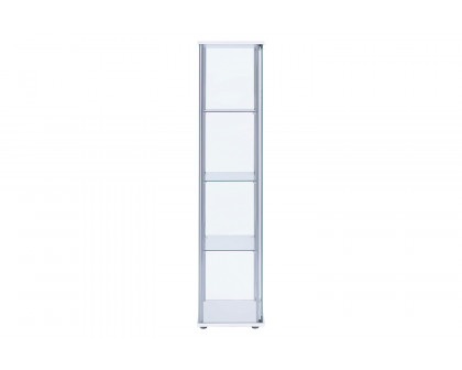 Coaster - Rectangular 4-Shelf Curio Cabinet in White/Clear