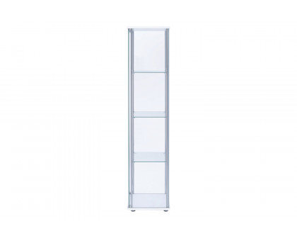 Coaster - Rectangular 4-Shelf Curio Cabinet in White/Clear