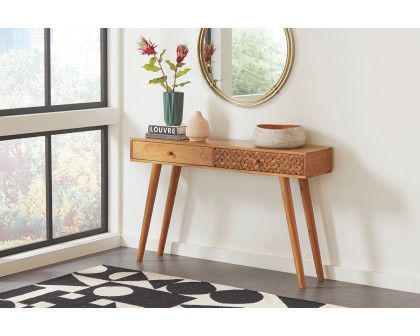 Coaster - 2-Drawer Console Table in Natural Brown