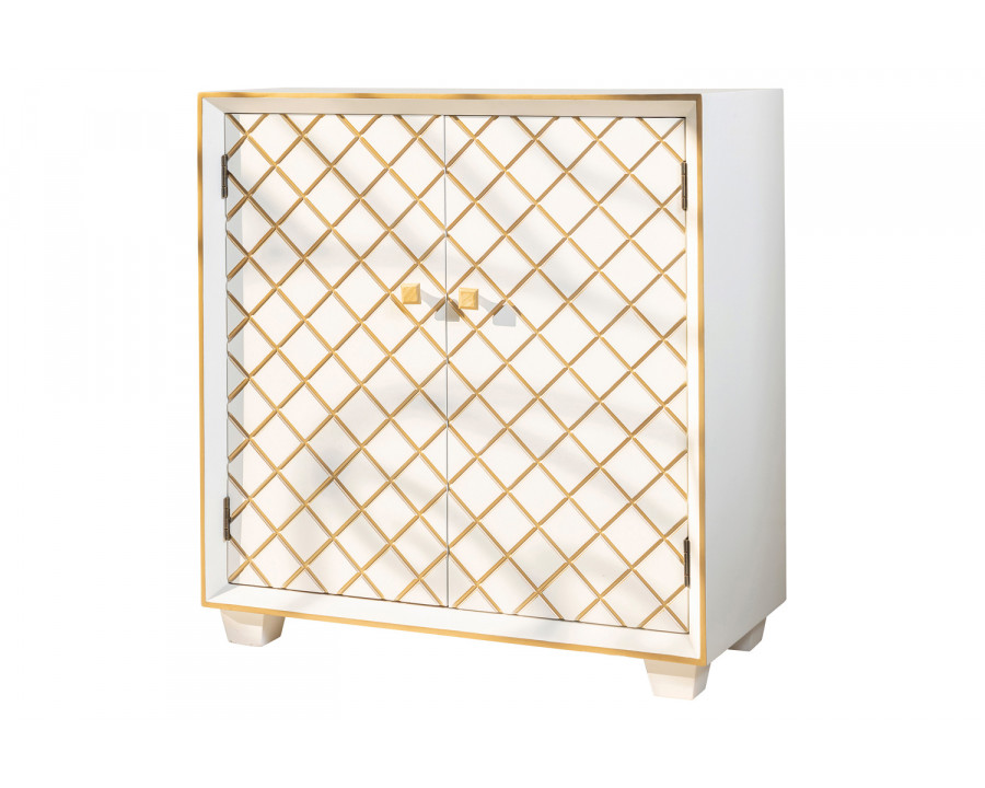 Coaster - 2-Door Accent Cabinet in White/Gold