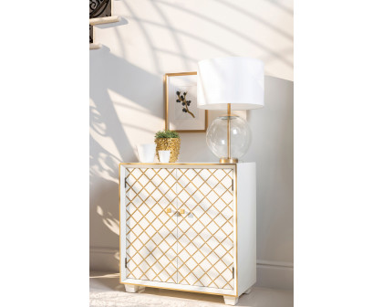 Coaster - 2-Door Accent Cabinet in White/Gold